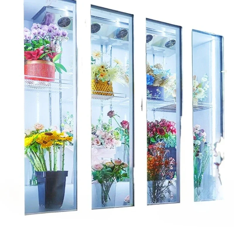 Commercial air-cooled freezer flower shop bouquet display cabinet vertical freezer Internet celebrity flower cabinet