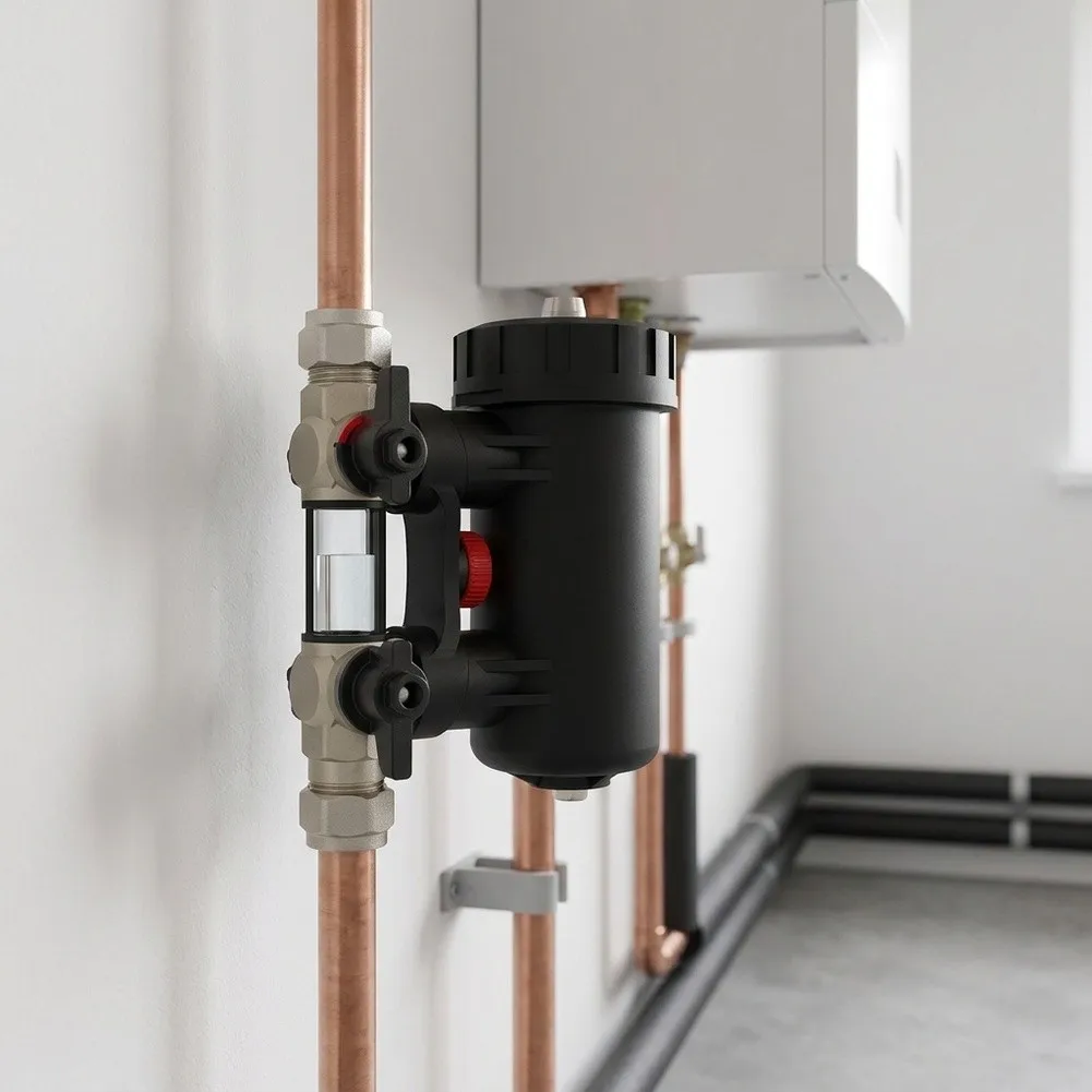 Magnetic Boiler Filter Designed for Wall Installation in Heating Systems to Improve Circulation Efficiency and System Longevity