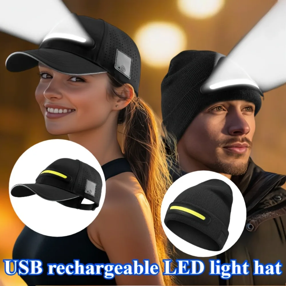 

LED Baseball Caps Flashlight Hats Outdoor Baseball Caps with Adjustable Light Built in Headlamp for Men Fishing Jogging Camping