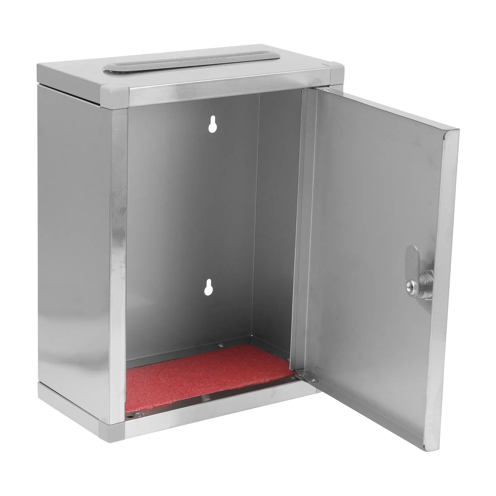 Stainless Steel Lockable Suggestion Box Complaint Letter Post Container Public Donation Voting Box Corrosion Resistant