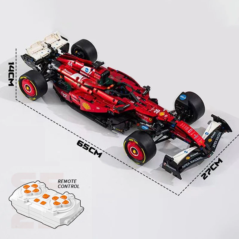 1900+ stuks Technologie 1:8 Super Raceauto Elektrolytisch Gegalvaniseerde Rode Lak Carrosserie, SF25 Model Mechanische Set Bouwblok Collectie Speelgoed cadeau