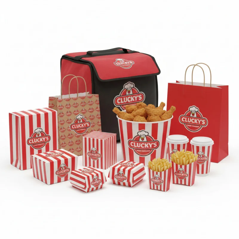 custom.Insulated Thermal Bag Takeaway French Fries Paper Box Packaging Chicken Wing Burger Boxes Take Out Fast Food Box Containe