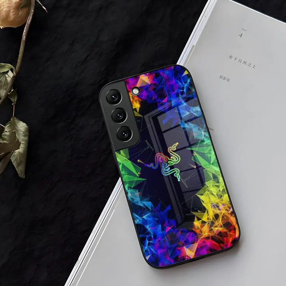 R-Razer Phone Case Glass For Samsung Galaxy S25 S24 S21 S23 S22 S20 Ultra Fe Plus A14 A16 A54 A24 A55 A53 Cover