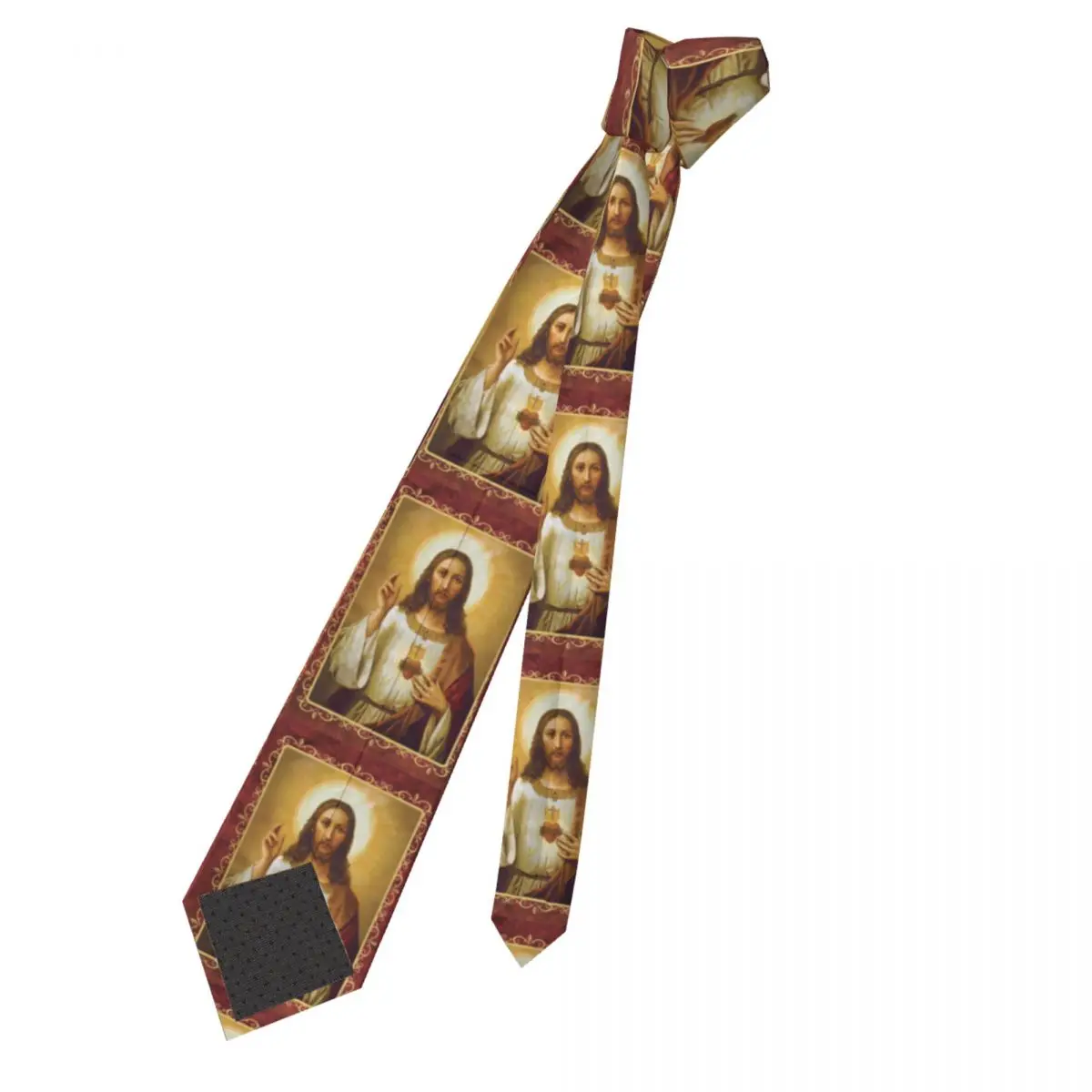 Sacred Heart Of Jesus Tie Catholic Business Neck Ties Classic Casual Neck Tie For Men Custom Collar Tie Necktie Birthday Gift