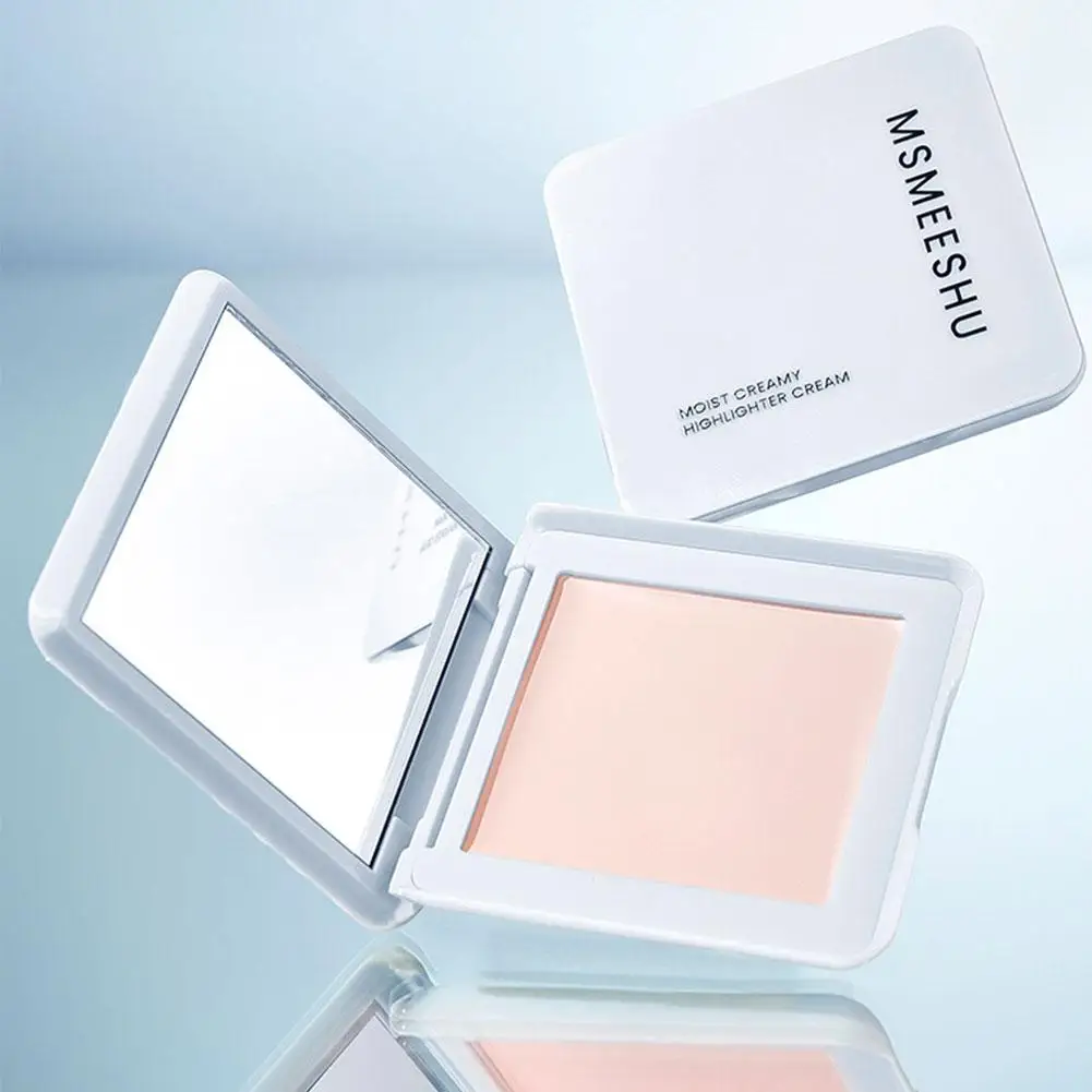 Kremowy rozświetlacz do twarzy, róż do policzków z puszkiem, naturalny blask, korektor, różowy rozświetlacz w kremie, makijaż rozjaśniający koloryt skóry P2B4