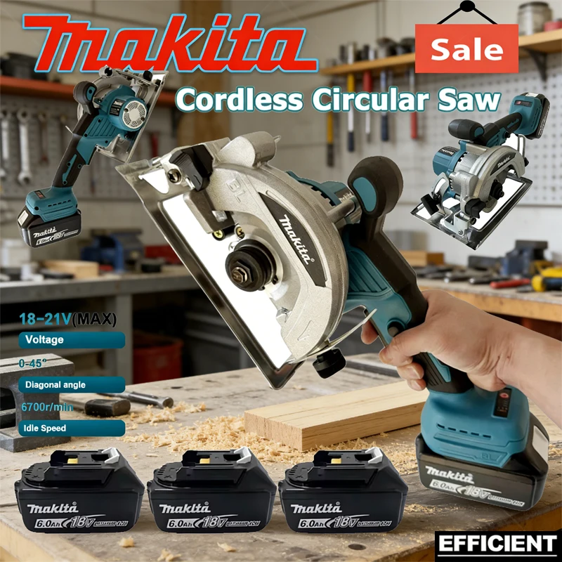 

Makita 125mm Cordless Circular Saw 5000rpm Brushless Woodworking Saw 45degree Cut Adjustment Circular Saw For Makita 18V Battery