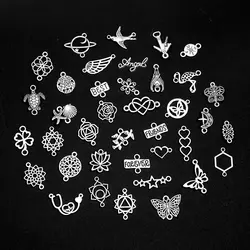 40pcs/Lot Wholesale Charms Connectors Pendants For DIY Bracelets Earring Necklace Jewelry Making Supplies Accessories Bulk Items
