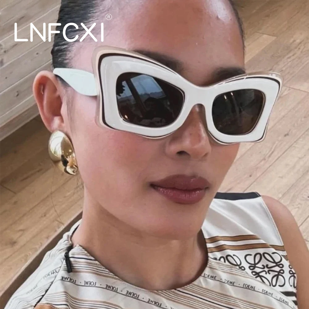 JNPCXI Punk Butterfly Sunglasses Women Vintage Sun Glasses for Ladies New Luxury Brand Design Retro Eyewear Shades UV400