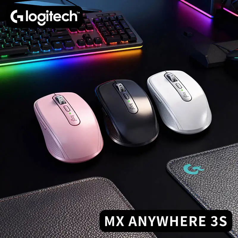 

Logitech MX Anywhere 3S Wireless Mouse 8000 DPI Silent Buttons Ergonomic Portable Rechargeable for Laptop Office Gaming Trip