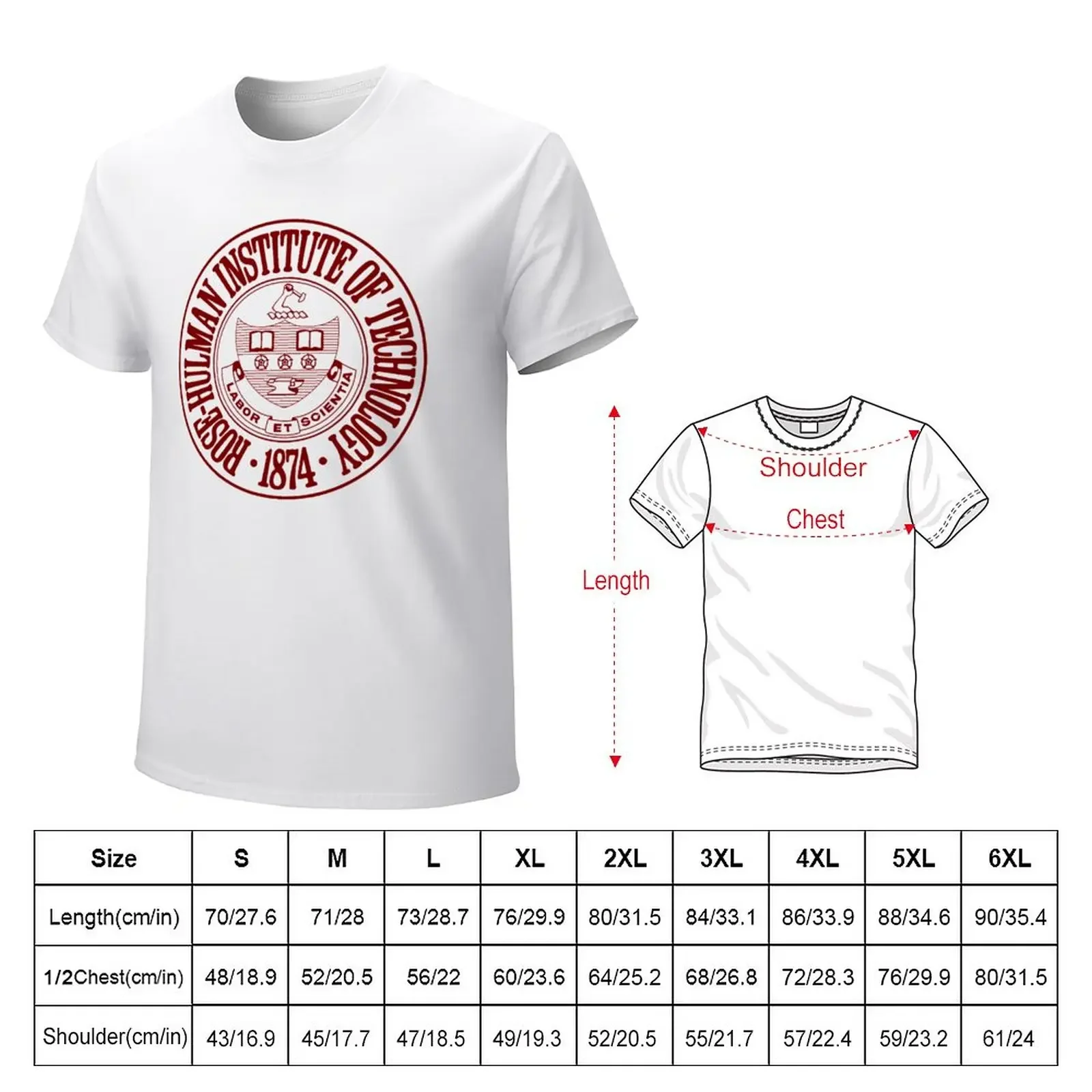 Rose Hulman Institute of Technology College T-Shirt summer tops sweat heavy weight t shirts for men