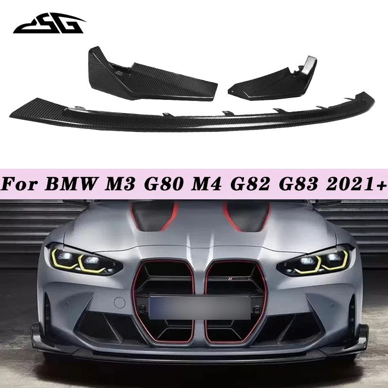 

Передний бампер из углеродного волокна, сплиттер для губ, спойлер для BMW M3 G80 M4 G82 G83 2021+ CSL Style, задний диффузор для губ, комплект кузова