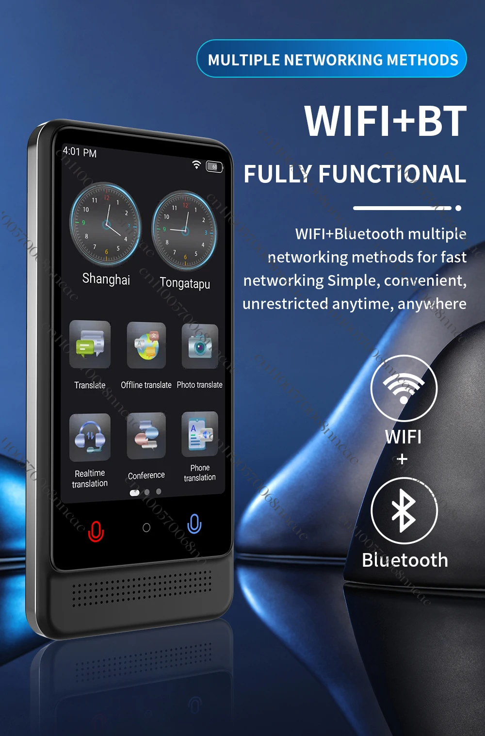 M12 ChatGPT مترجم صوت AI معتمد 137 لغة عبر الإنترنت WIFI BT جهاز ترجمة 22 مترجم لغة ذكية غير متصل #2