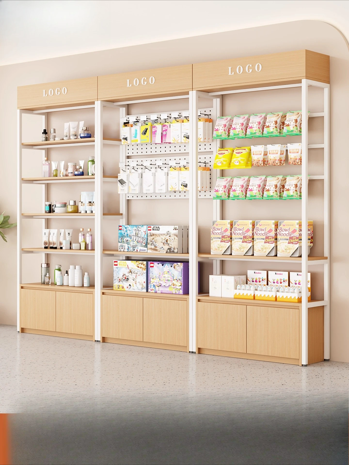 

Product Display Cabinet Supermarket Convenience Store Sample Display Cabinet Pet Snacks Stationery Beauty Salon Storage Multi-la