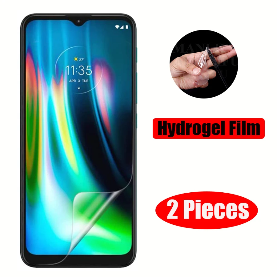 

2Pcs Front Back Hydrogel Film For Motorola Moto G9 G9 Play Full Cover Film Explosion-proof TPU Screen Protector For Moto G9 Plus