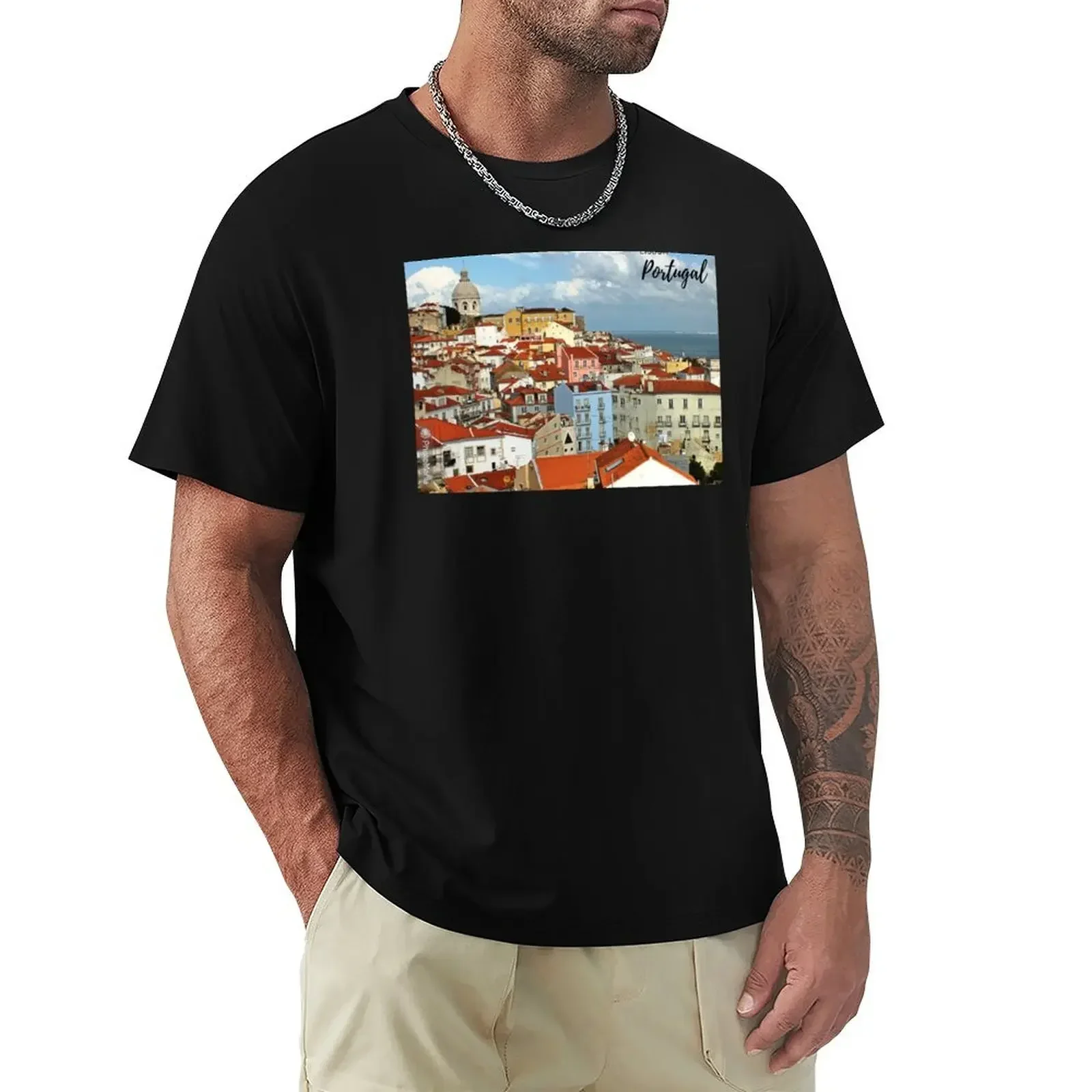 Lisbon houses, Portugal T-shirt tops new edition clothes for men