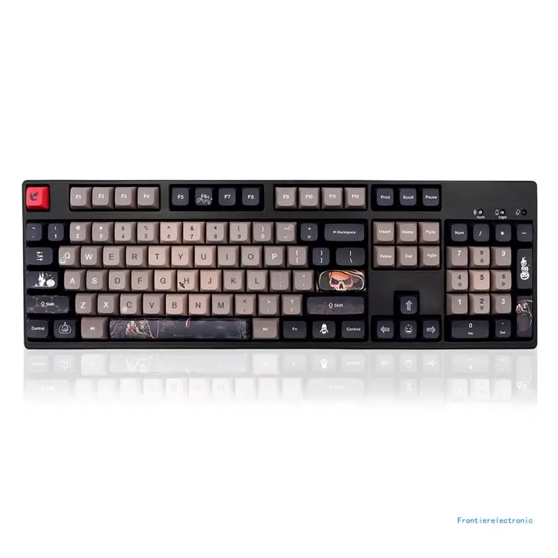 137 клавиш, колпачки для клавиш на тему Хэллоуина, профиль XDA, сублимационная краска, колпачки для клавиш из ПБТ для механической клавиатуры, раскладка ISO, 7u, разделенное пространство