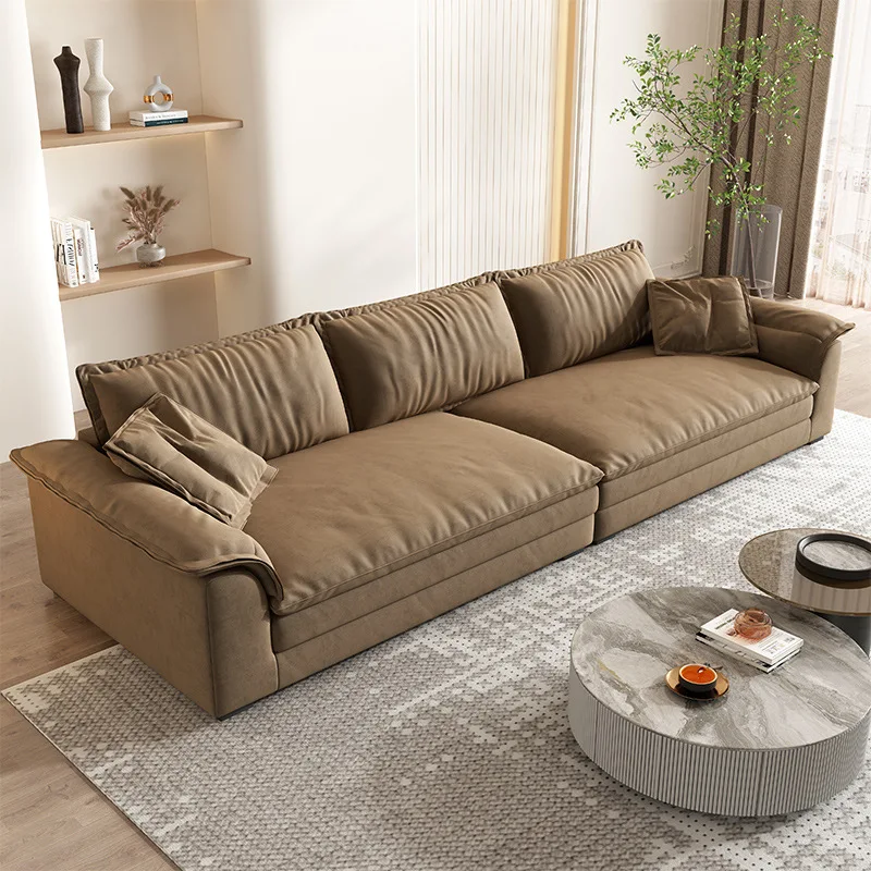 ！@2025 New Italian Minimalist Frosted Fabric Sofa Set Simple Modern Accessible Luxury for Large Small Apartments for Living Room
