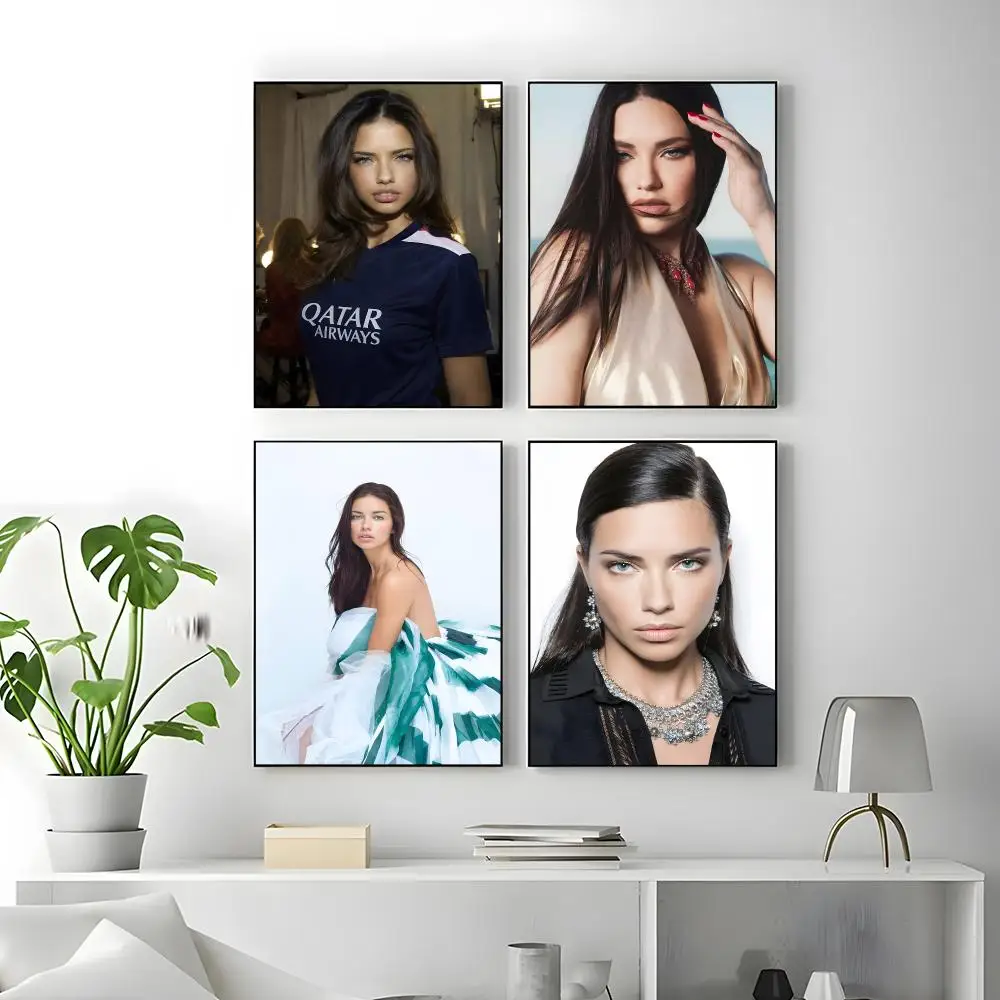 Model Adriana Lima Poster Self-adhesive Art Waterproof Paper Sticker Coffee House Bar Room Wall Decor