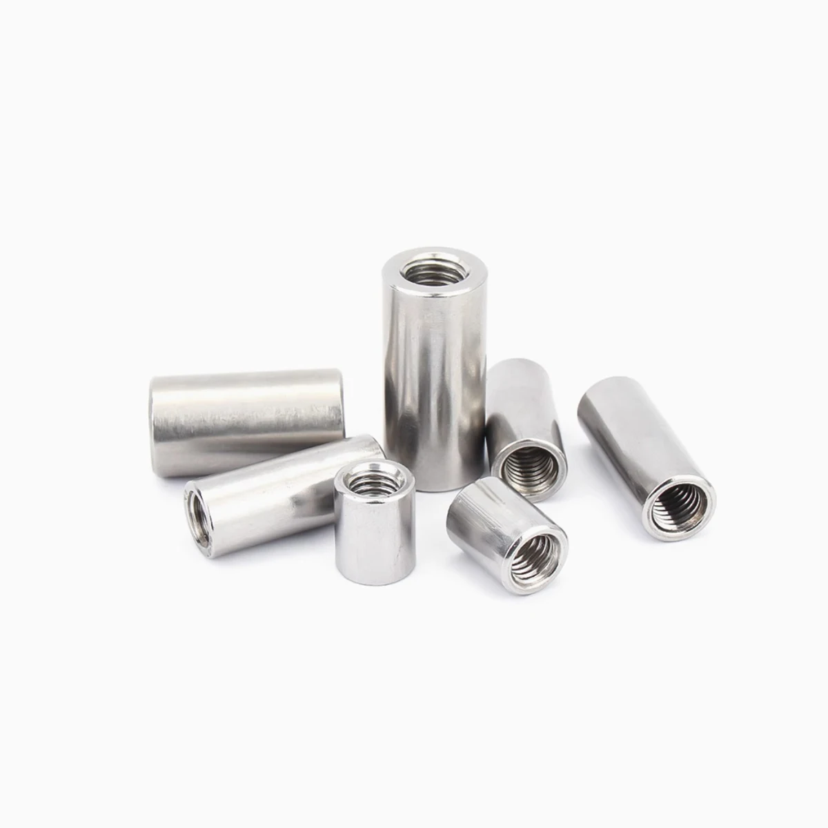 304 Stainless Steel Cylindrical Nut Circular Extended Screw Cap Inner Diameter 8/10/12/14/16mm