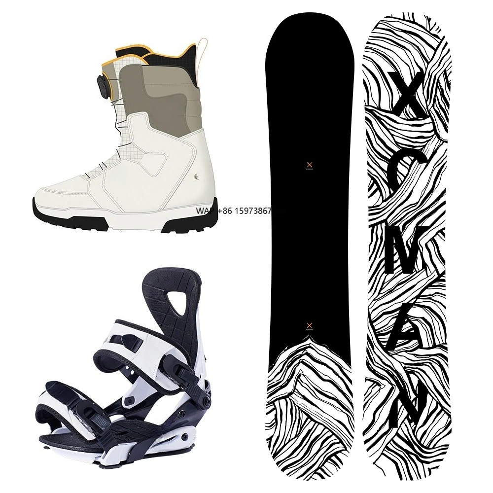 

Camber Carbon Fiber Wood Core Snowboard With Bindings and Snow Shoes