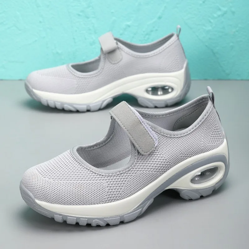 

Women's Casual Mesh Shoes Breathable Sneakers Air Cushion Sport Running Shoes Non Slip Wedge Platform Shoe Loafers Zapatos Mujer