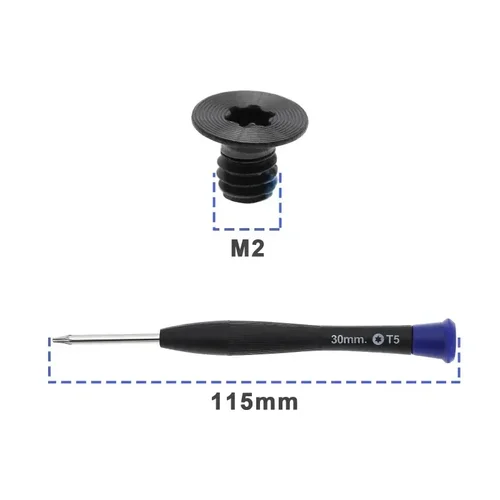 Imagen 2 del producto 20 piezas tornillos de acero inoxidable Torx T5, caja inferior para portátil, destornillador con tornillos, tornillos para PC M2x3 para Razer STEALTH, hoja de 13,3 "", 15""