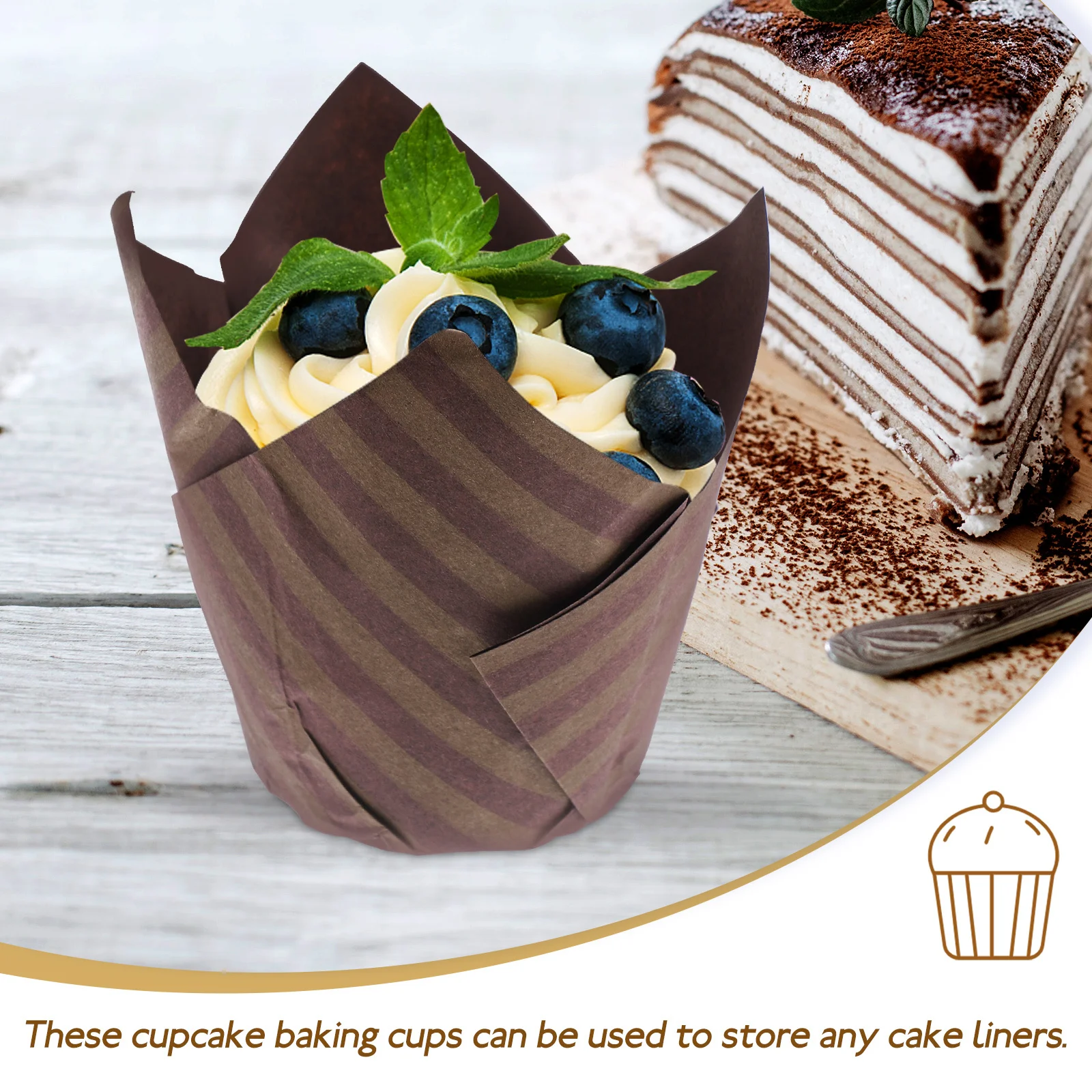 

250Pcs Cupcake Liners Paper Tulip Design Baking Cups for Cakes Chocolates Easy Demoulding Suitable Wedding Birthday Celebration