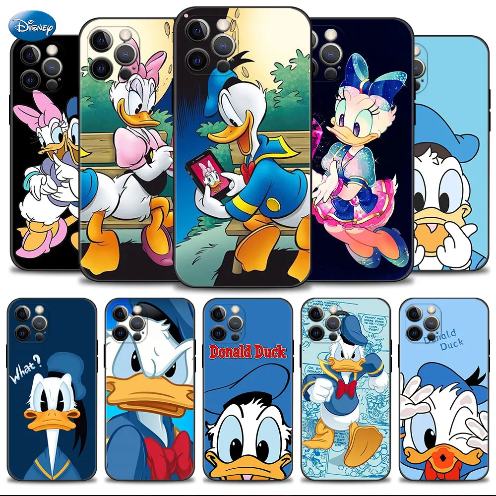 Coque Disney Couple Donald Daisy For iPhone 14 13 XS XR 8 X 11 Plus 14 12 Pro Max Mini Phone Case