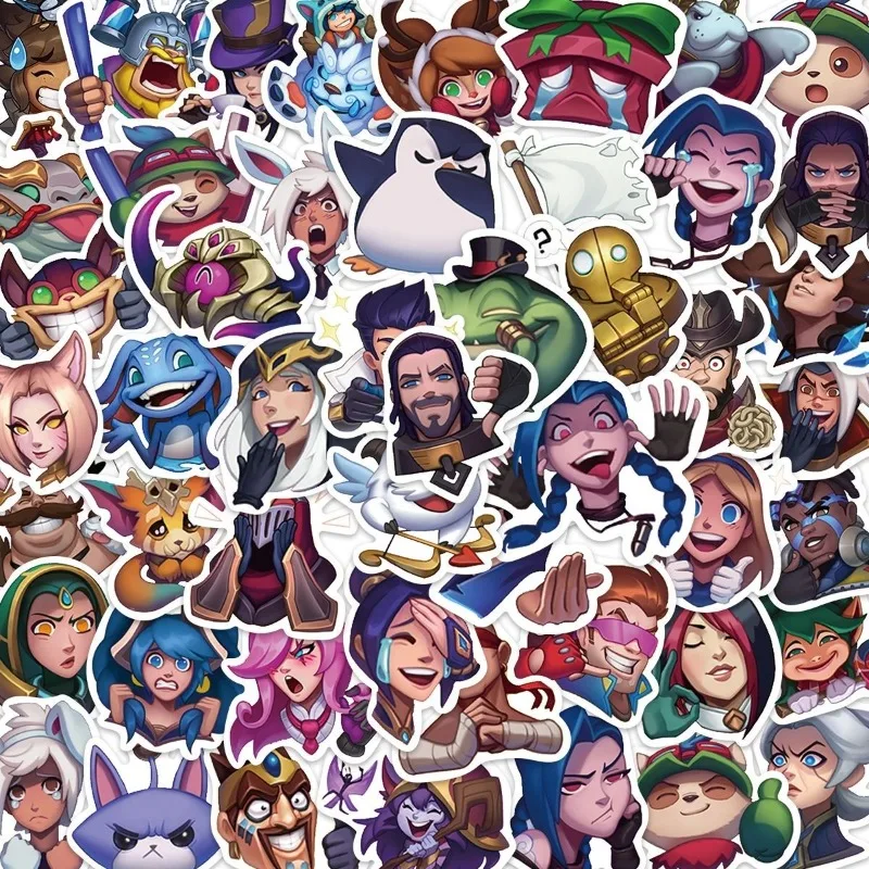 50/30/10PCS League of Legends JINX Popular Game Peripheral Emoticons Funny Iapd Phone Case Waterproof Stickers School Supplies