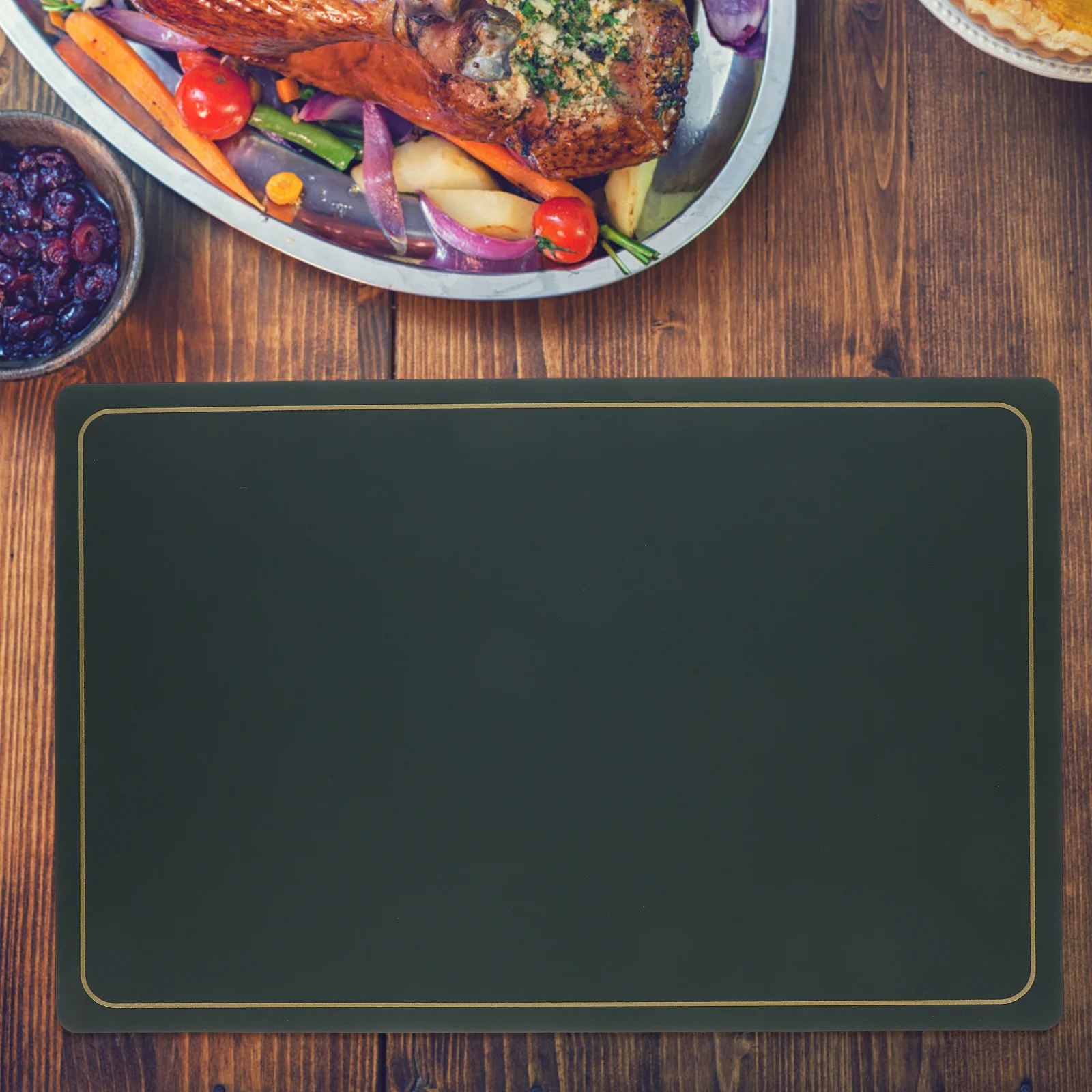 

4Pcs Heat Resistant Anti-Slip PU Place Mats Solid Color Dining Table Mat for Kitchen Dining Table Protection Place Mats