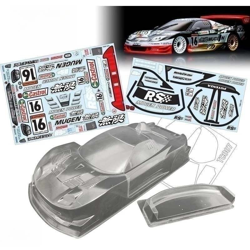 

TC007 1/10 Honda NSX GT500 Clean Lexan Body W/Rear Wing for 258mm Chassis Tamiya TT-01 TT-02 Hsp 94123 RC Drift Car