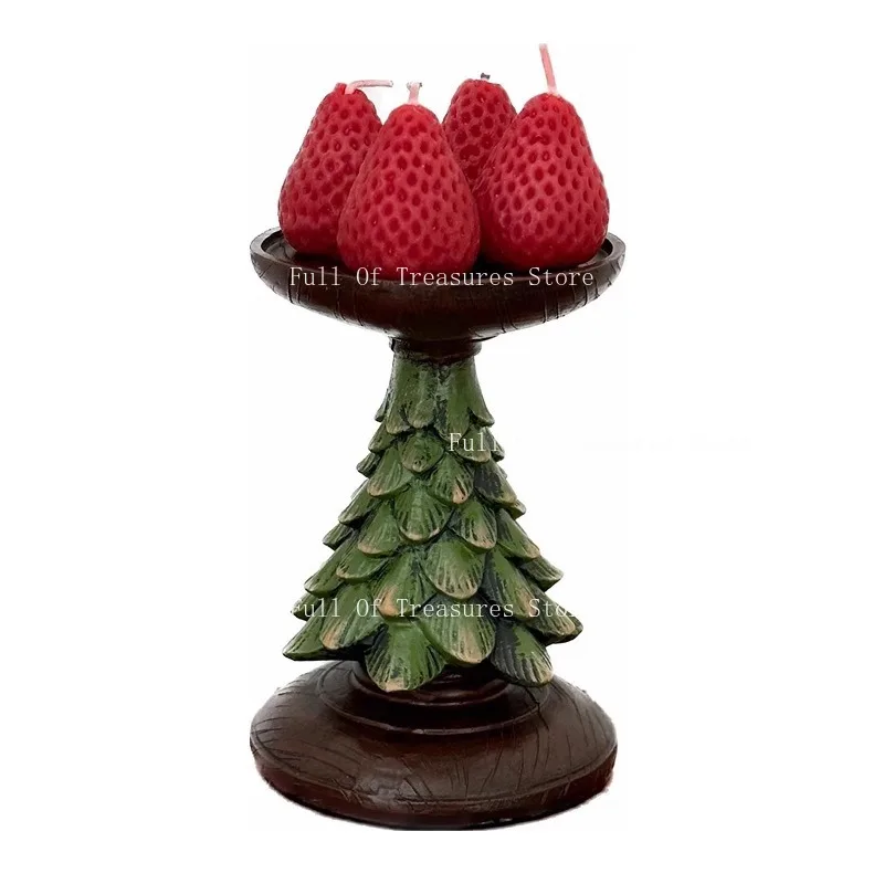 American retro Christmas tree candle holder ornament ins dining table atmosphere scented candle holder Christmas decoration - Image 5