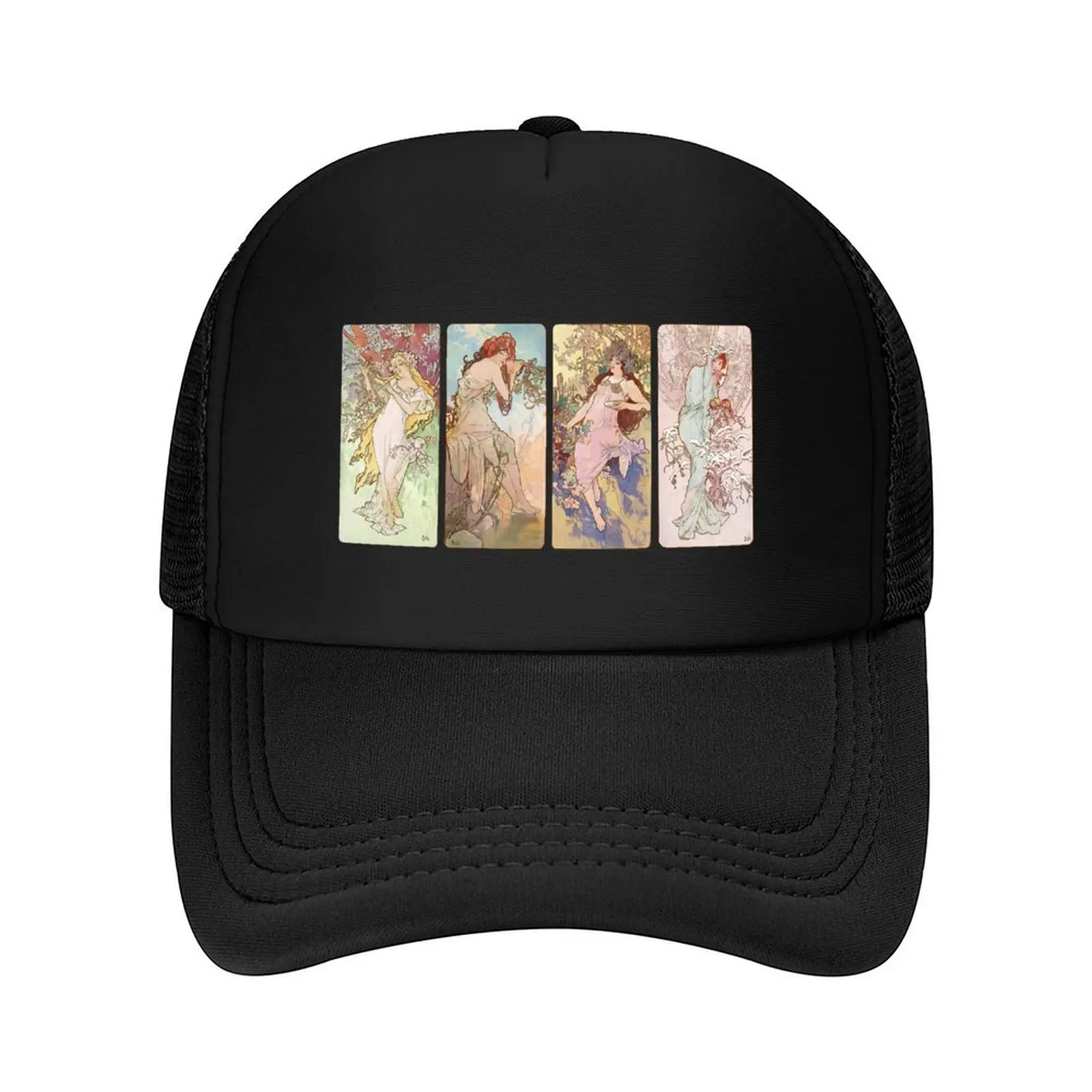 

The four seasons III, Alphonse Mucha - HIGH DEFINITION Baseball Cap Male hat Hat Baseball Cap Beach Bag Woman Hats Men's
