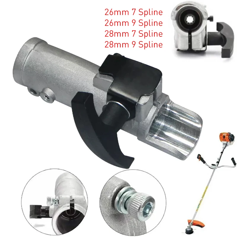 Abrazadera de unión del conector del eje, cepillo para cortacésped, aireación, cortasetos, accesorios para desbrozadora, 26mm/28mm, 9/7 estriado