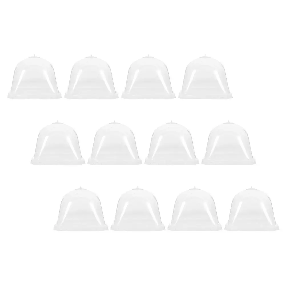 

12Pcs Square Succulent Plant Covers Dome Clear Plastic Humidity Cloche for Garden Planter Protection Reusable Mini Greenhouse