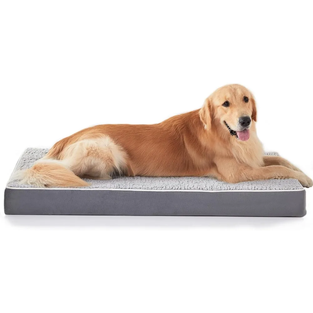 

Jumbo Dog Bed Orthopedic, Big Dog Bed with Removable Washable Cover, Dog Crate Bed for Jumbo XXL XL Extra Large Dogs