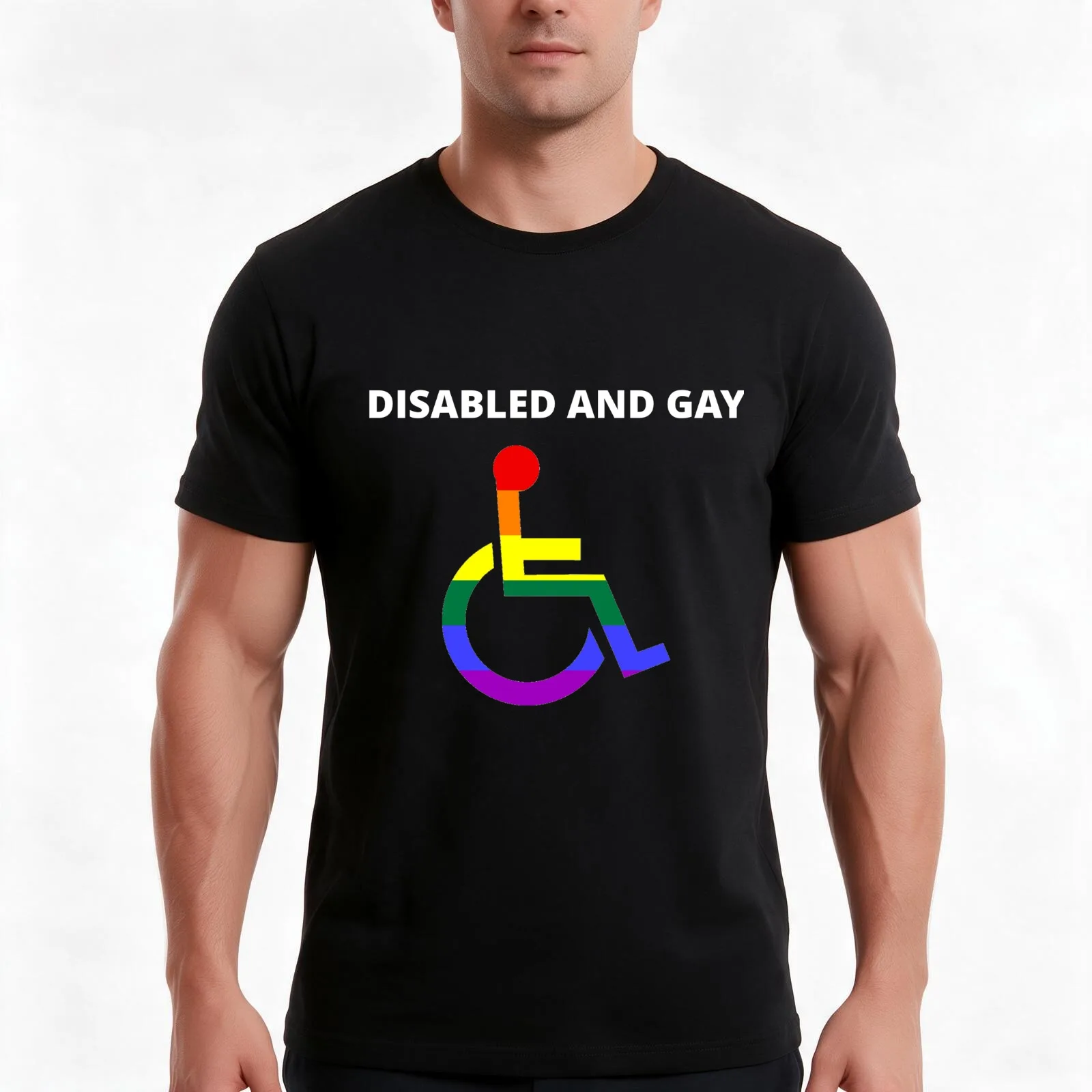 DISABLED AND GAY T-Shirt Summer Casual Cotton Tee Oversized Streetwear Tops Vintage Graphic Print Loose Fit Short Sleeve
