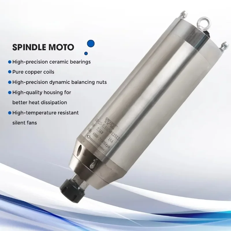 7.5kw 800HZ High Speed Water Cooled Woodworking Spindle Motor Machine Tool Spindle for Wood Processing CNC Machine