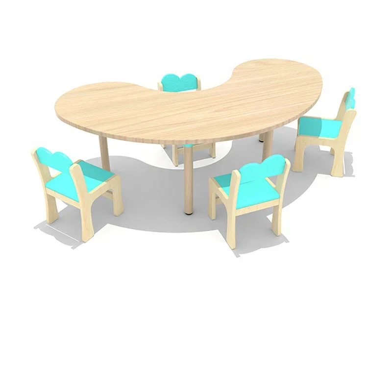 

Table and chair set, kindergarten wooden learning and painting desk, baby toy table set