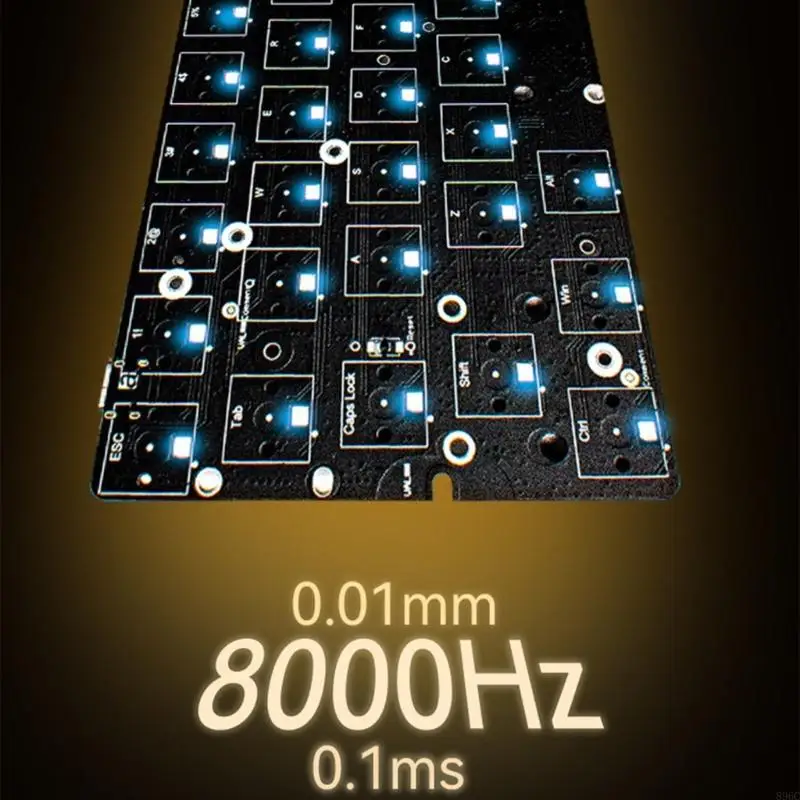 Waterproof 60% Keyboard PCB With Dynamic Color Lighting And Customizable Actuation Sound Dampening Foams 896C