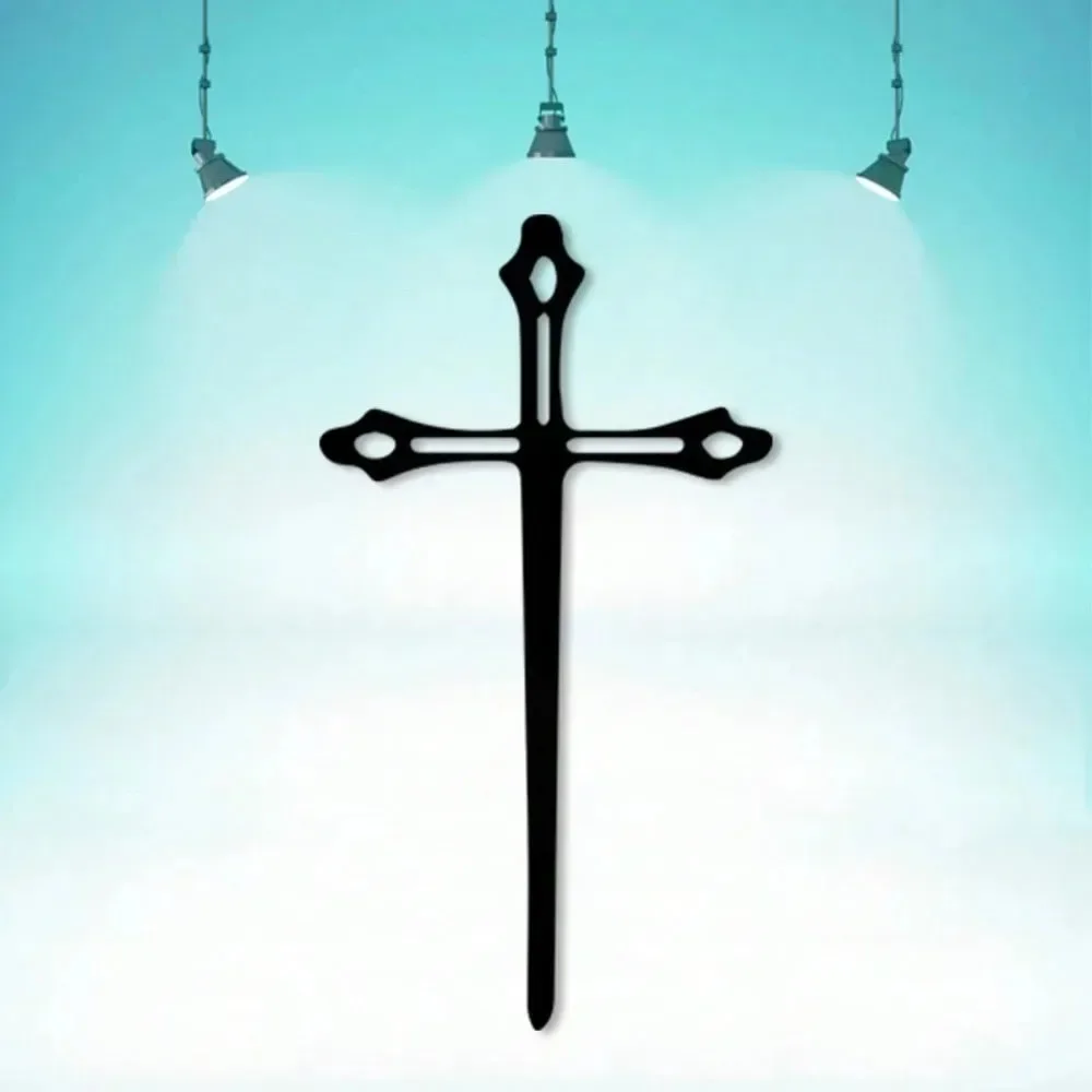 CIFBUY 1Pc Heavy Duty Metal Cross Wall Art, Religious Iron Wall Hanging Decor for Home Church Garden Indoor Outdoor