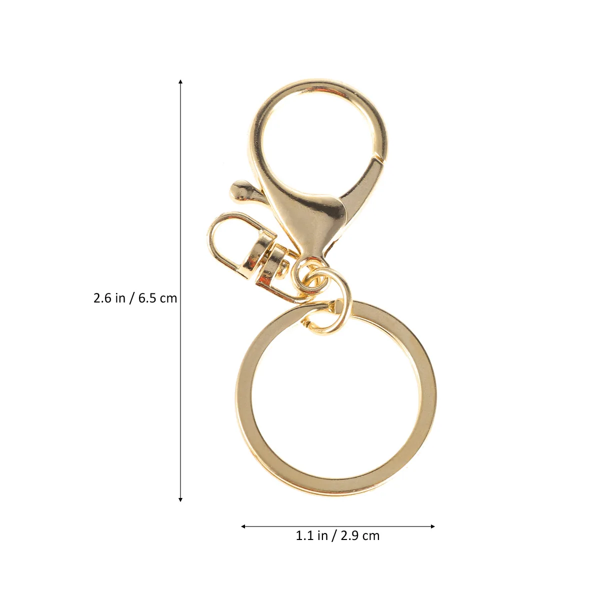 

50pcs Alloy Keychains Key Rings Lobster Clasps Metal Accessories Durable Zinc Strong Spring Gate Zipper Badges Craft