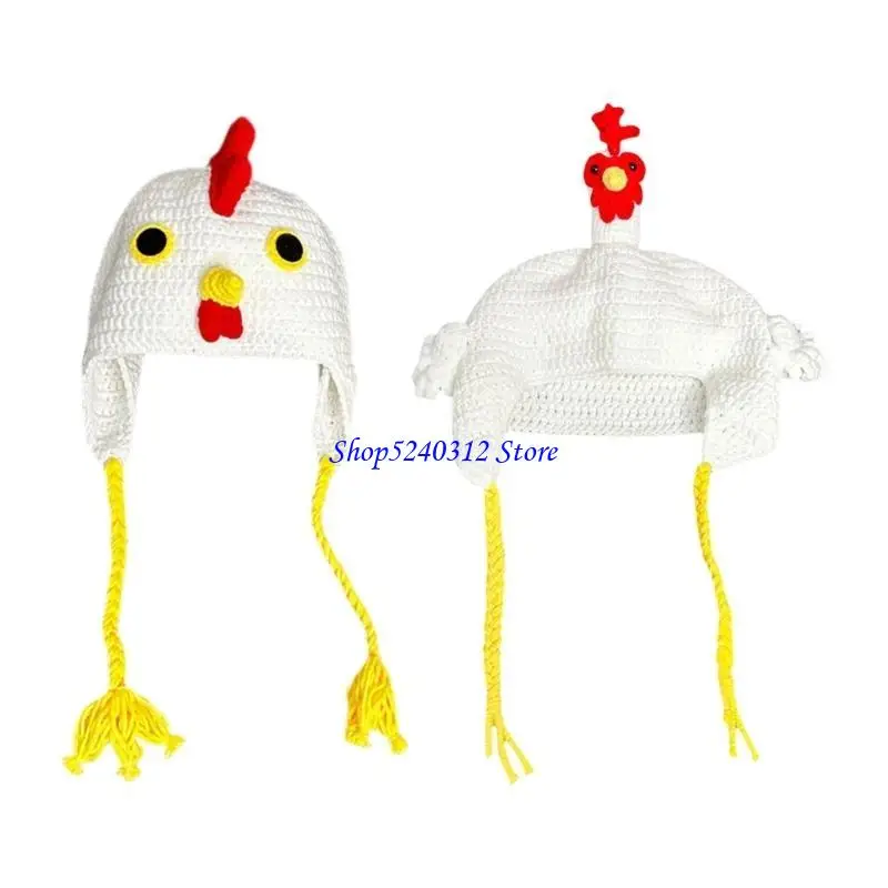 634C Chapéu Peru Crochê Festival Gorros Frango Chapéu para o Feriado Ação Graças