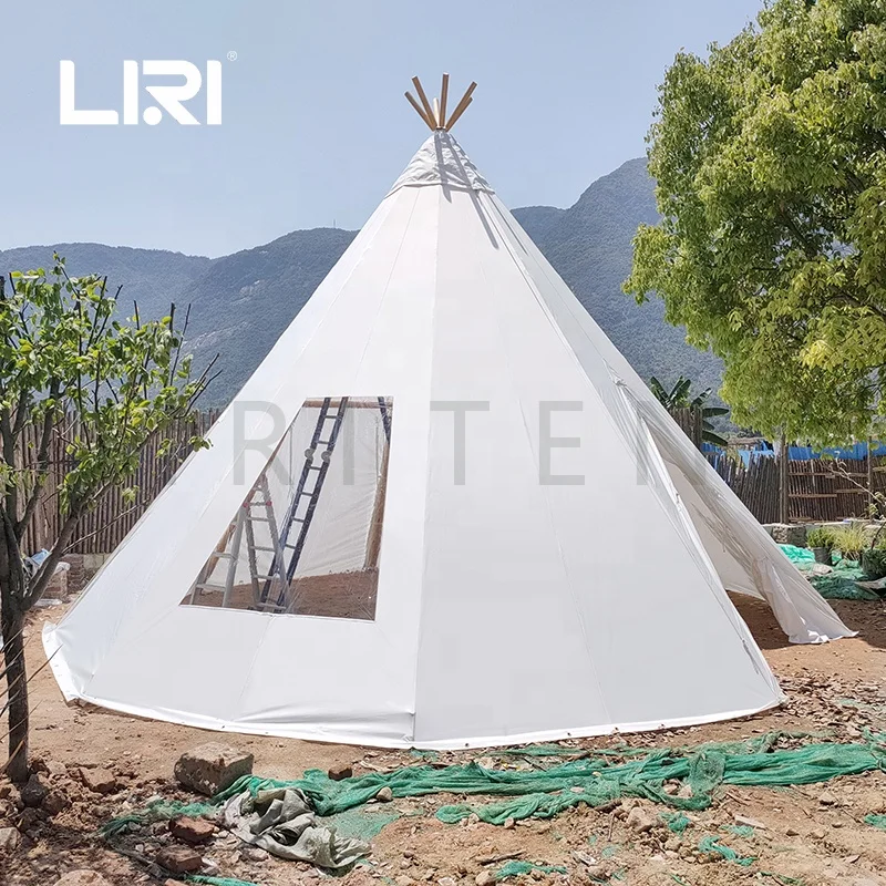 

White Outdoor Small Teepee Camping Party Tipi Tent for Adults