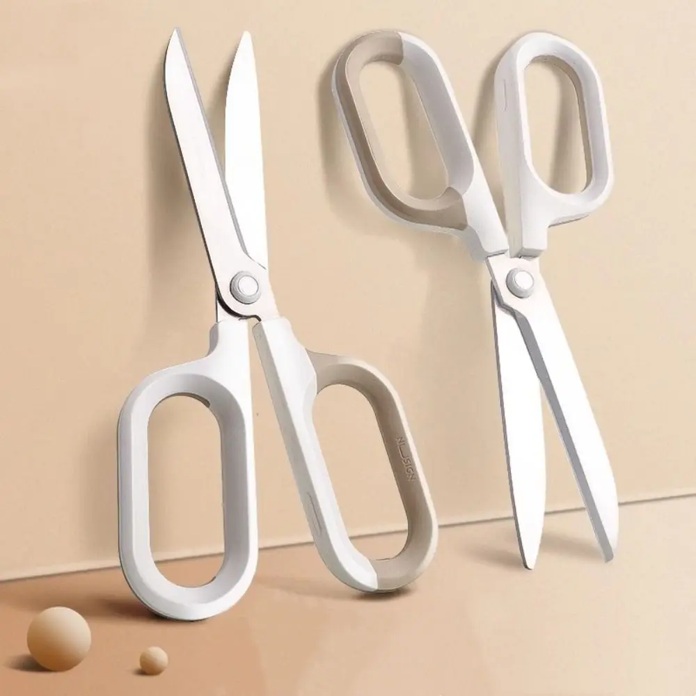 Stainless Steel Stationery Scissors Double Color Large Loop Handle Household Scissors 18cm Hitting Color Paper Scissors