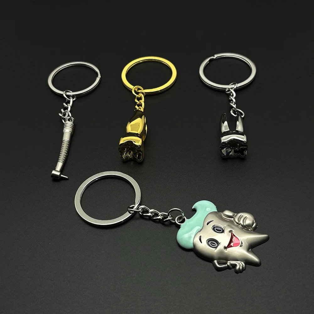 

Dental Keychain Tooth Shaped Keychains Ornament Metal Ring Pendants Rings Women Hanging Ornaments Keychain Tooth Dental Gift