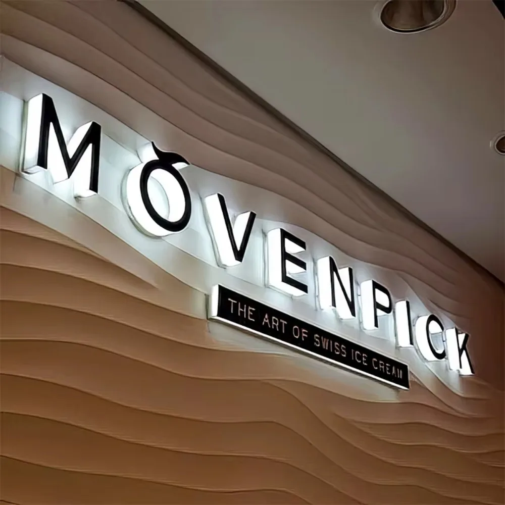 Custom Metal Letters Backlit Stainless Steel 3D Letters Logo Sign Storefront Illuminated Company Bar Club Signage Outdoor Sign