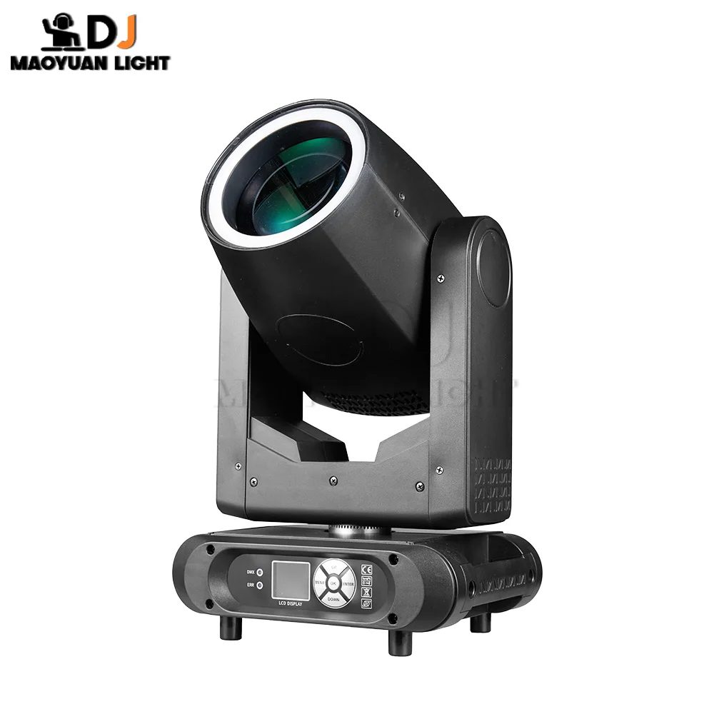 جديد 300 واط LED شعاع تتحرك رئيس ضوء مع حلقة قوس قزح الصقيع التركيز تأثير ضوء المرحلة DMX512 ل DJ ديسكو الزفاف الحفل بار