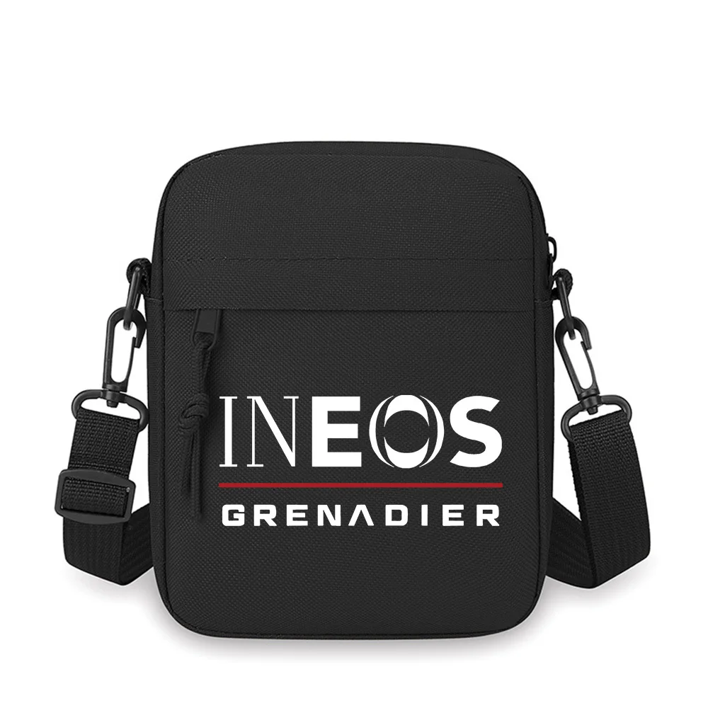 

INEOS text,red line,GRENADIER wordmark Men Crossbody Bag Single Shoulder Women Cartoon Anime Film Printing Design Unisex