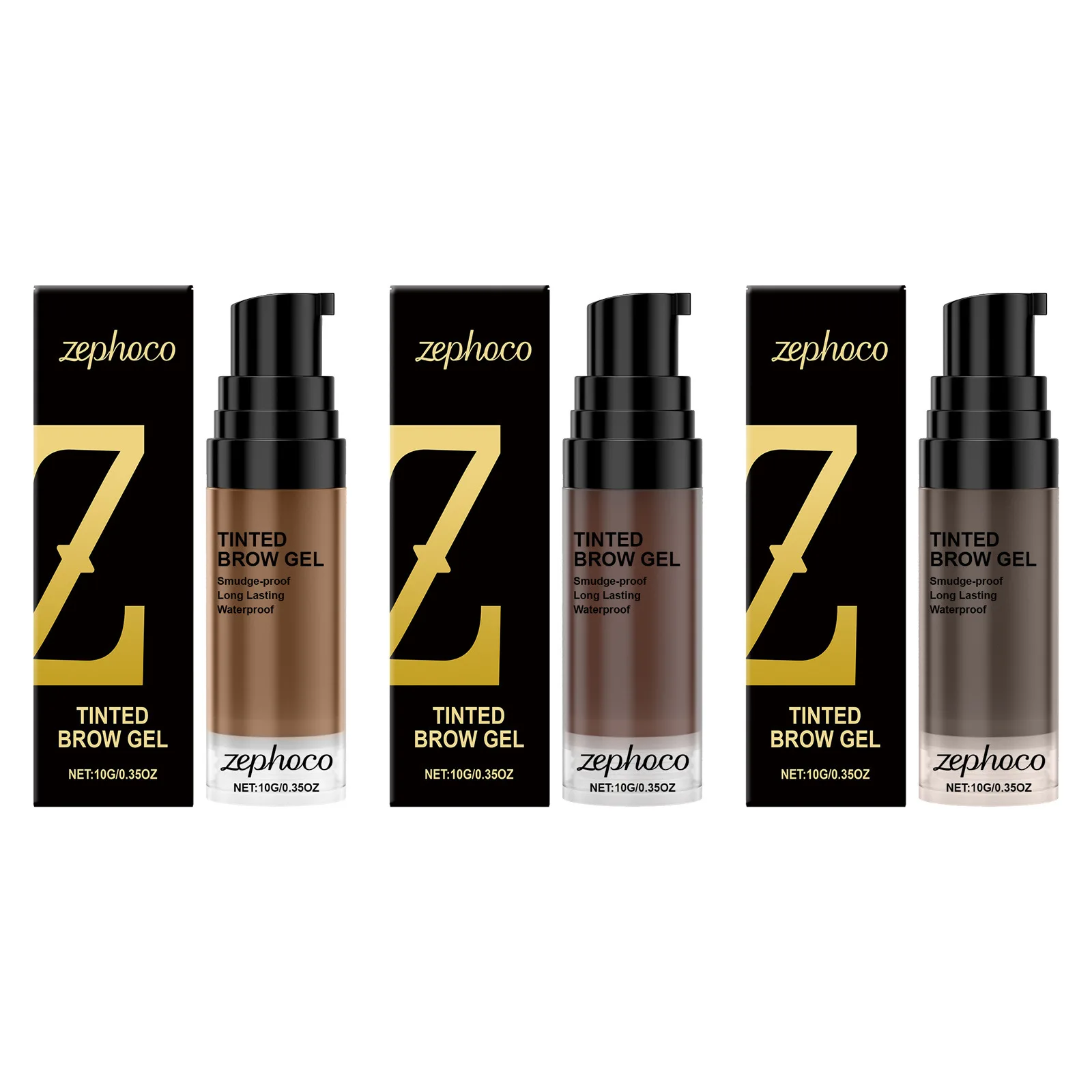 3 Colors Tinted Brow Gel Waterproof Anti Smearing Quick Drying Natural Long Lasting Stereoscopic Eyebrow Shape Eye Makeup